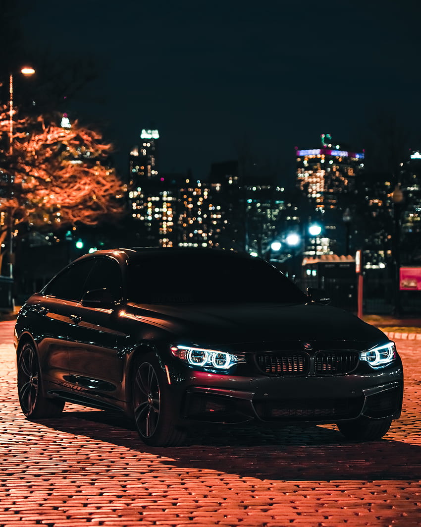 BMW M3 , Black Edition, Noche, Luces de la ciudad, , Coches fondo de pantalla del teléfono