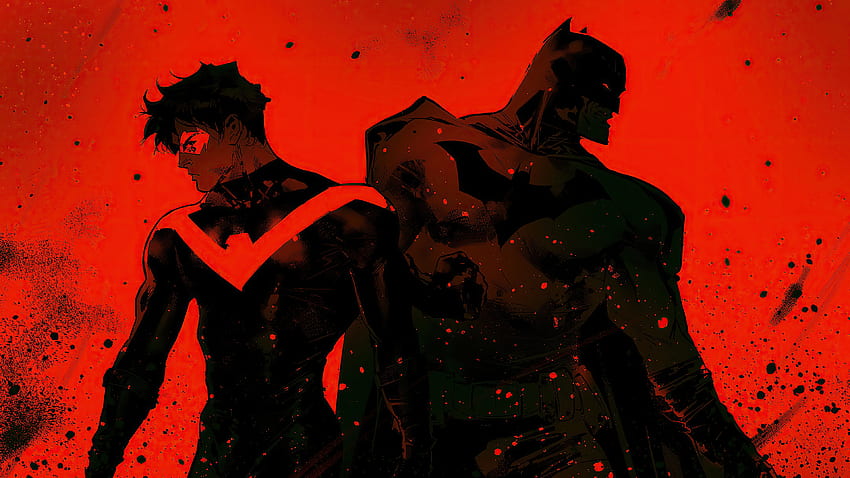 Cómic Nightwing rojo y Batman negro fondo de pantalla | Pxfuel