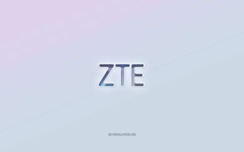 ZTE logo, cut out 3d text, white background, ZTE 3d logo, ZTE emblem, ZTE, embossed logo, ZTE 3d emblem HD wallpaper