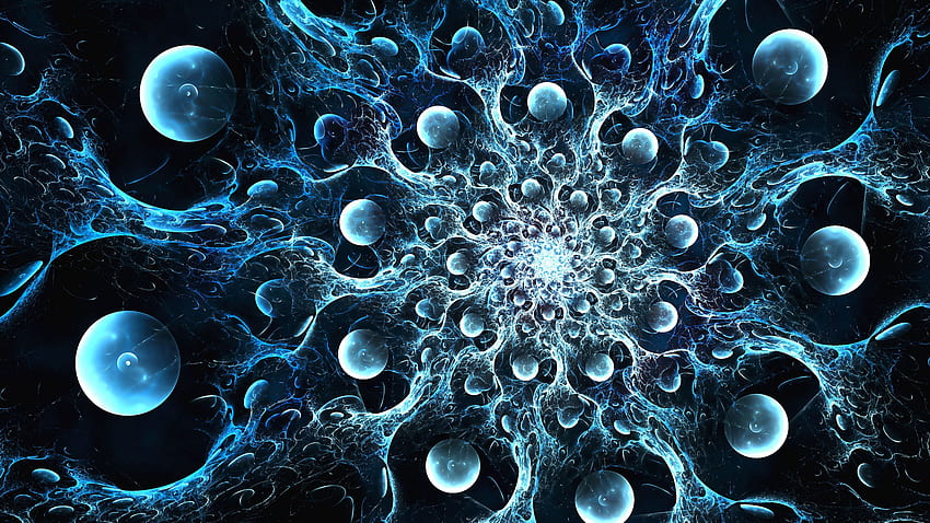 Light Blue Fractal Balls Liquid Abstraction Abstract HD wallpaper