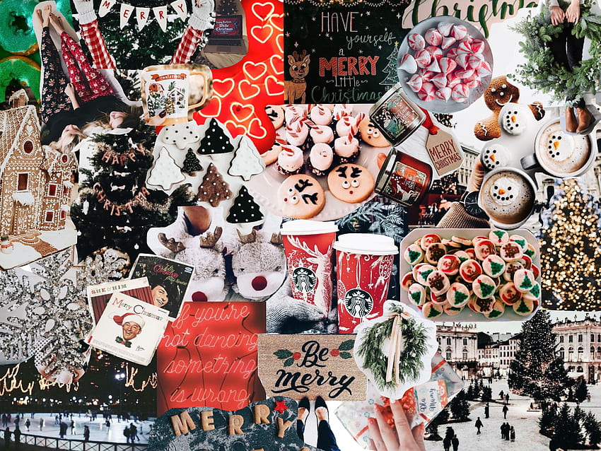 Collage de invierno Computadora Collage de Navidad Laptop, Collage lindo fondo de pantalla