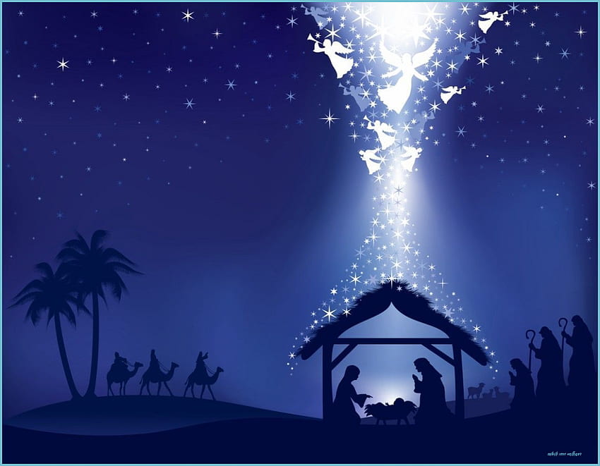 Joyeux noël! Crèche de Noël, Joyeux Noël - Scène de la Nativité, Art de la Nativité Fond d'écran HD