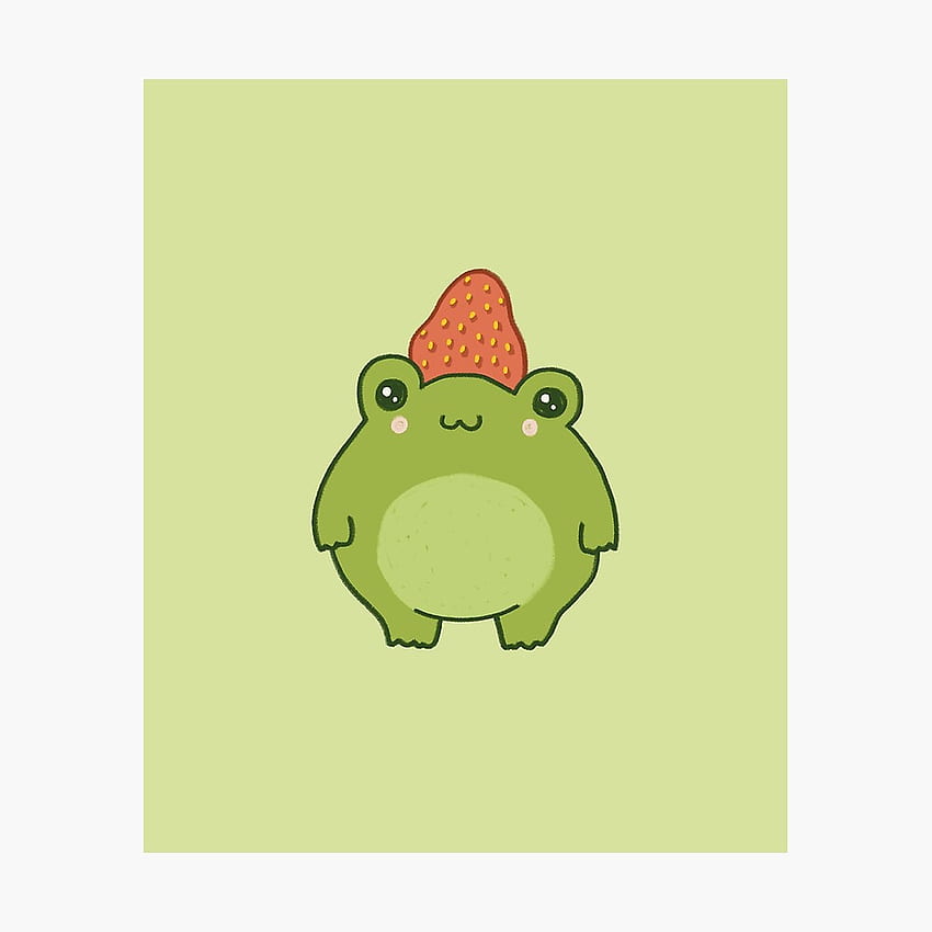 Cute Strawberry Frog Pastel Kawaii Cottagecore Aesthetic Poster Cute Frog  HD phone wallpaper  Pxfuel