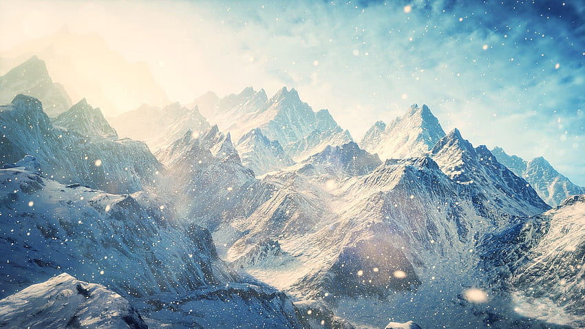The Elder Scrolls V: Skyrim mountains landscapes s / . iPhone 5s , Winter , Skyrim HD wallpaper