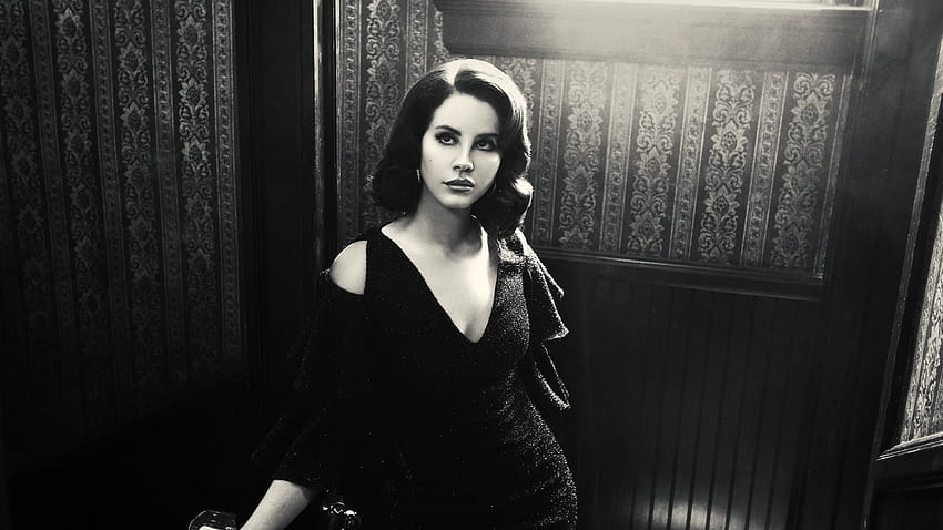 black and white, lana del rey, american singer, , , background, a6ab27 HD wallpaper