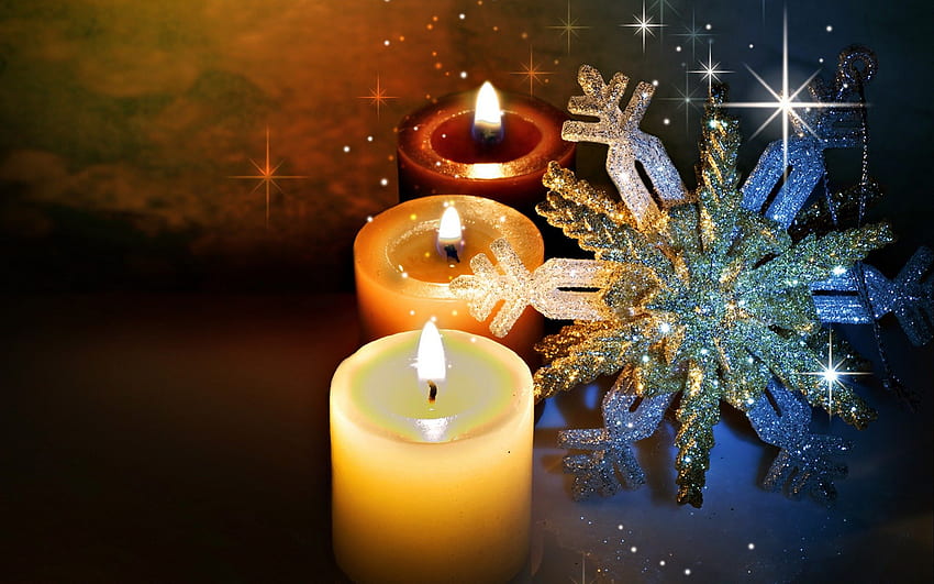 Christmas, candles, santa, baubles HD wallpaper
