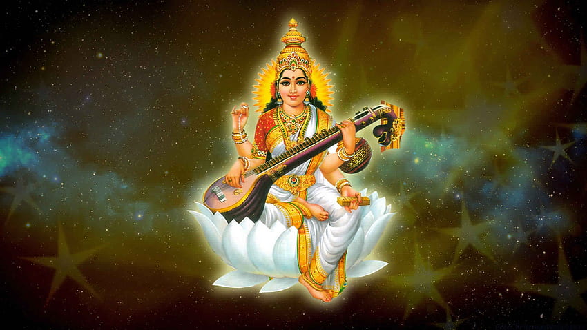 Jai Maa Saraswati . Hindu Gods and Goddesses HD wallpaper