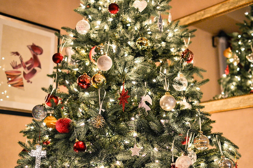 Feiertage, Dekorationen, Weihnachtsbaum, Girlande, Girlanden HD-Hintergrundbild
