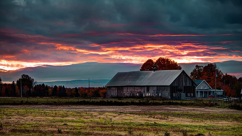 Country Sunset , Country Autumn Sunset HD тапет