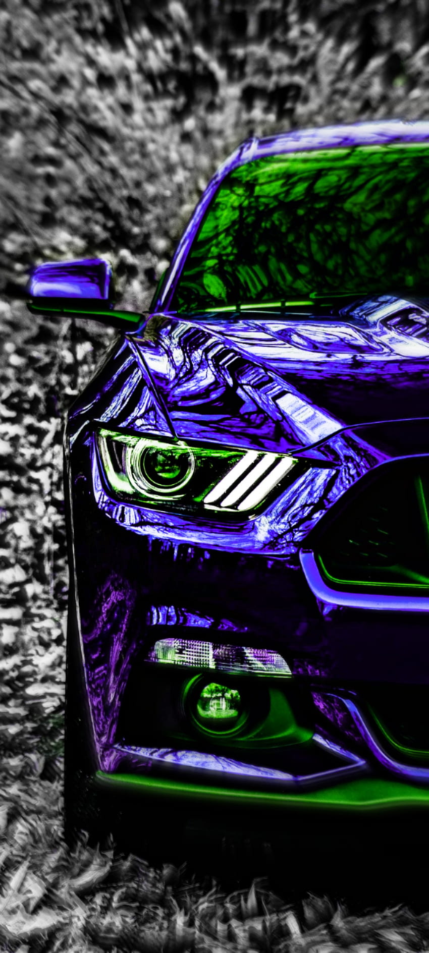 Ford Mustang, faro, diseño automotriz, coche fondo de pantalla del teléfono