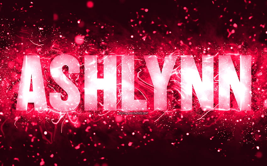 Happy Birtay Ashlynn, , pink neon lights, Ashlynn name, creative ...