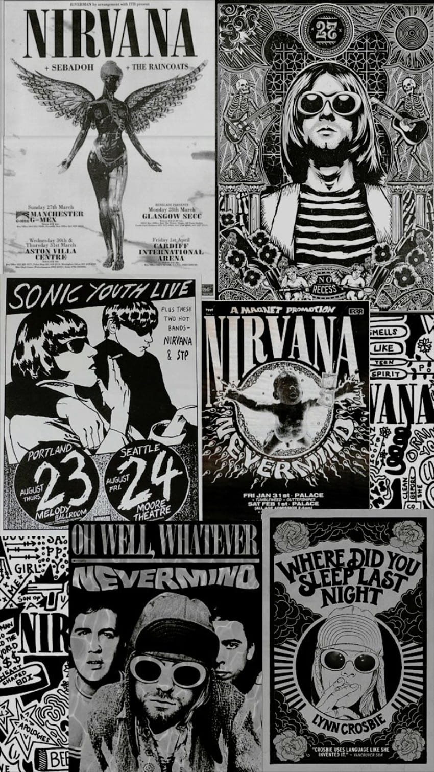 Olivea sul Nirvana. Nirvana, Beatles, manifesti di band, estetica dei Nirvana Sfondo del telefono HD
