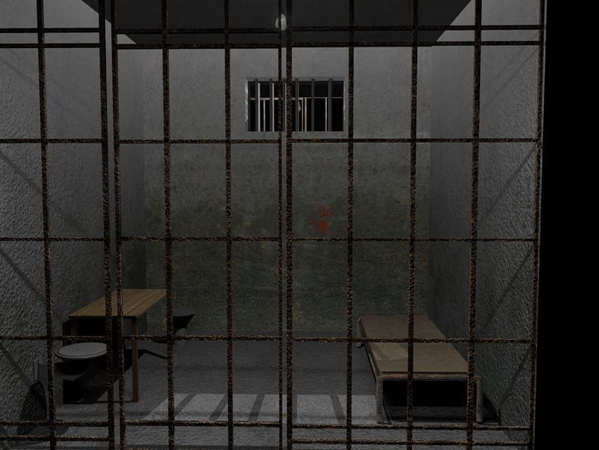 Celda de la cárcel - Dibujo de la celda de la cárcel. Celda fondo de pantalla