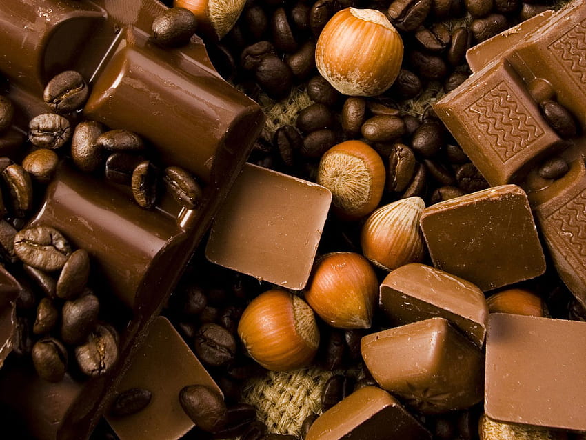 Food, Chocolate, Nuts, Tasty, Delicious HD wallpaper