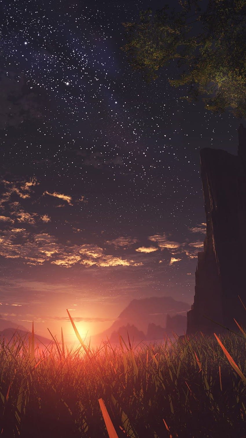 Anime sunset, awsome sun set, nature anime, HD phone wallpaper | Peakpx