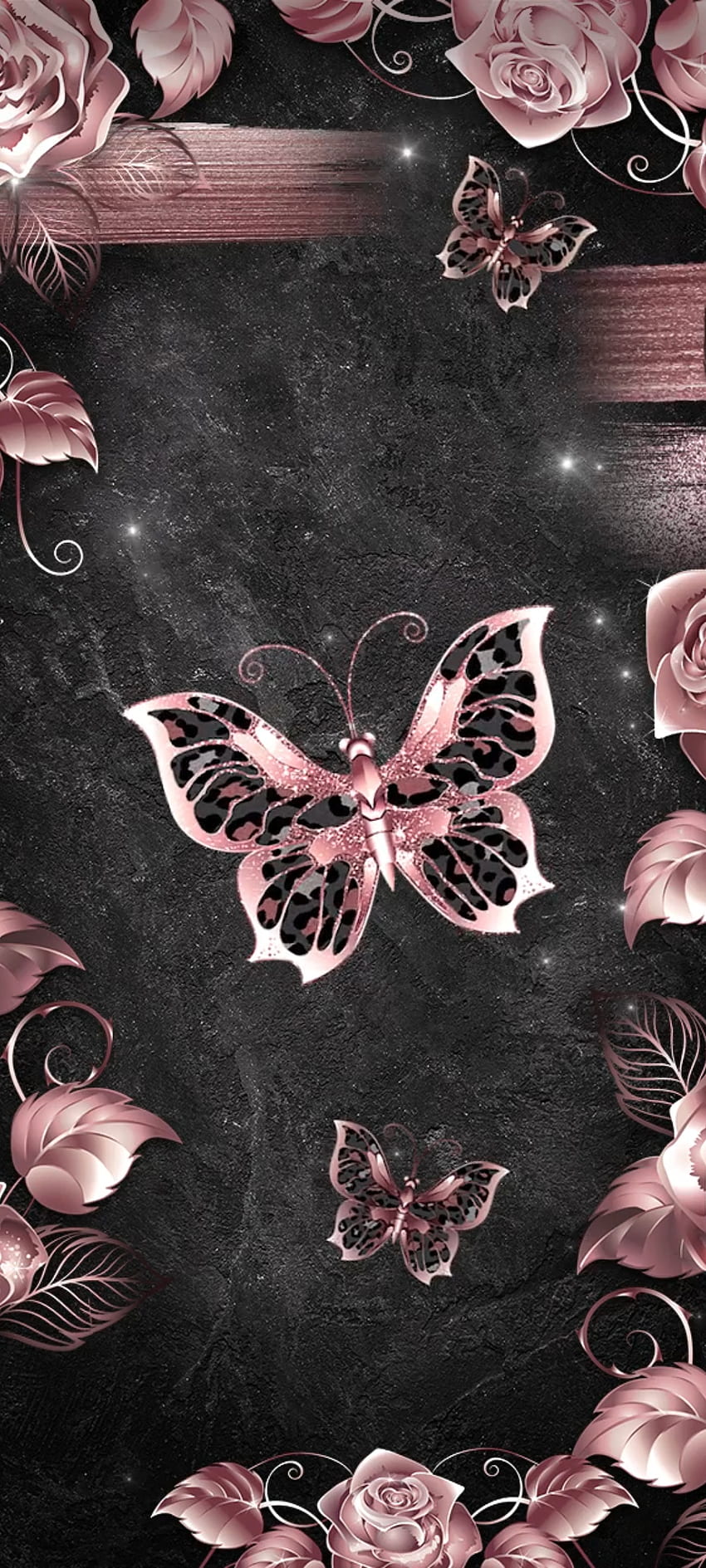 LuxButterflyRose, petal, white, luxury, glitter HD phone wallpaper