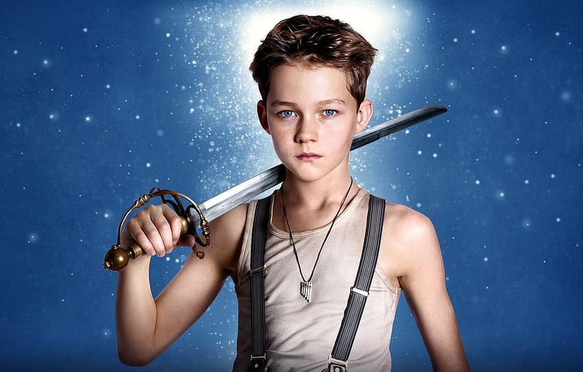 Fantasy, Blue, Warrior, with, , Family, Eyes, Boy, Kid, Year, Weapon, Pilot, Face, Peter, Movie, Sword for , section фильмы, Peter Pan Movie HD wallpaper