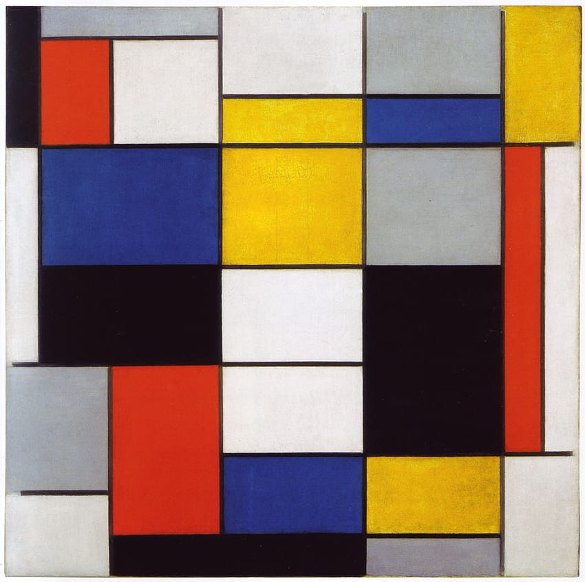 Kompozisyon A Piet Mondrian - USEUM'da Yapıt HD duvar kağıdı