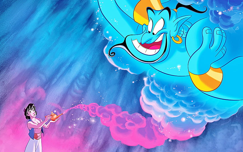 Книга на Walt Disney - Prince Aladdin & Genie - Walt Disney Characters, Aladdin 1992 HD тапет
