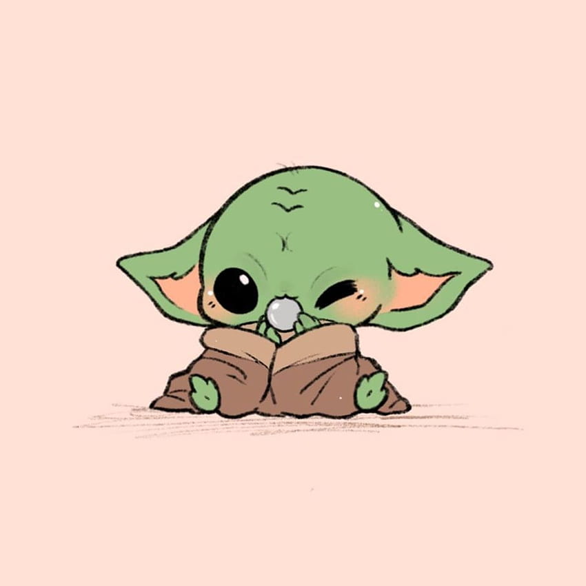 Baby Yoda Chibi Fan-Kunst. Yoda, Niedliche Cartoonzeichnungen, Yoda-Zeichnung HD-Handy-Hintergrundbild