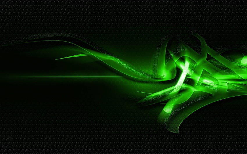 Czarny i limonkowo-zielony, zielony i czarny Gaming Tapeta HD