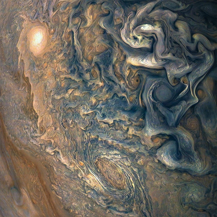 New Jupiter from NASA Juno Mission Shows Incredible Blue Cloud Tops, NASA Jupiter HD phone wallpaper
