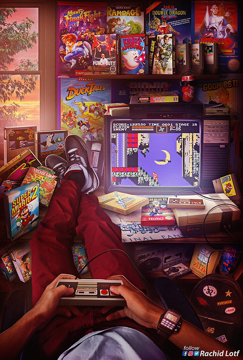 ArtStation - NES - Castlevania, Rachid Lotf. Arte de jogos retrô, Arte retrô, Arte de jogos, Retro 80s Arcade Papel de parede de celular HD