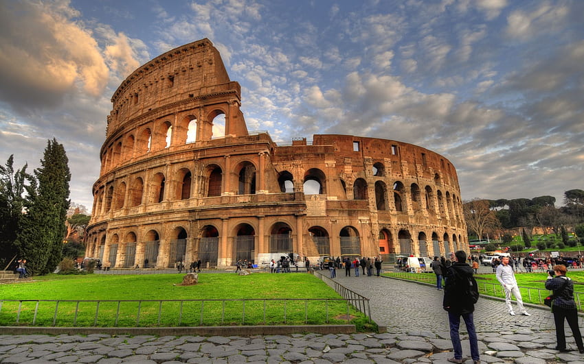 Roman Colosseum Panorama – Travel, Rome Skyline HD wallpaper
