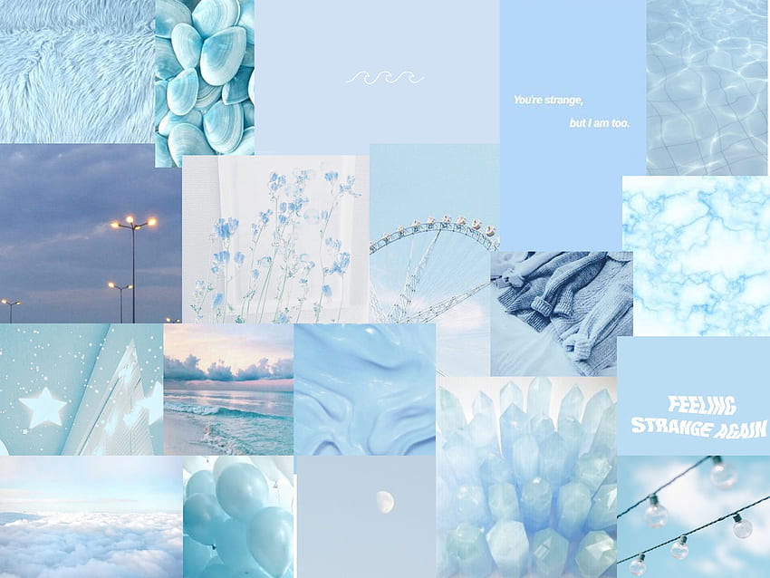 Baby Blue Collage. Cute laptop , Aesthetic , Laptop HD wallpaper