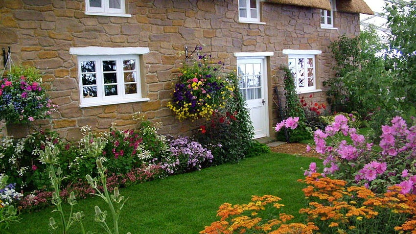 Modern, Beautiful, Cottage, Flower, Garden, On, Home, Garden, With, English, Cottage, Garden, Flowers, Sky, Designs, Amazing , Cool Im - The วอลล์เปเปอร์ HD
