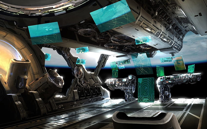bridges fantasy art spaceships science fiction navigating bridge – Abstract Fantasy HD wallpaper