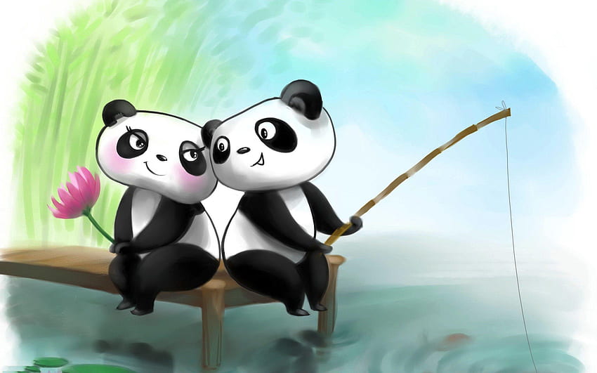Panda Couple, Cute Panda Love HD wallpaper | Pxfuel