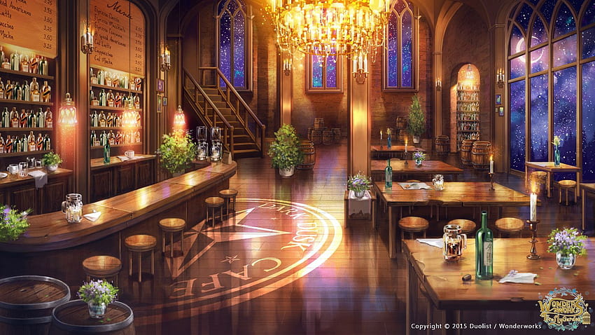 Anime-Hintergrund, Anime-Restaurant HD-Hintergrundbild