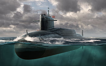 Operation Training 3d Render Of Submarine Preparing For Military Attack On  Sea Surface Powerpoint Background For Free Download - Slidesdocs