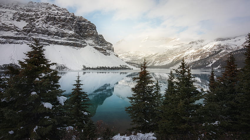 Mountains, nature, lake, Banff National Park HD wallpaper