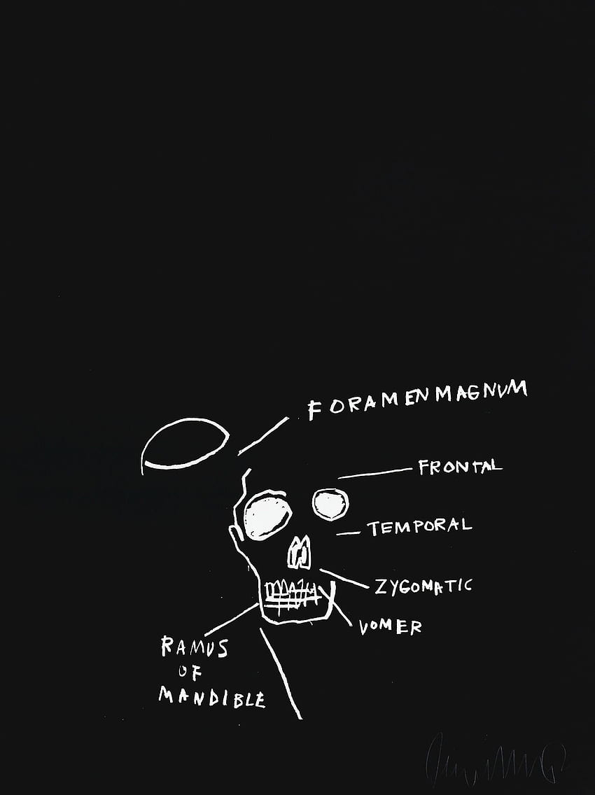 Artsyloch: „ Ситопечат на Жан Мишел Баския, от анатомия, подписан с молив, изпълнен 1982 г. 755 от. Жан Баския, Жан Мишел Баския Изкуство, Жан Мишел Баския HD тапет за телефон