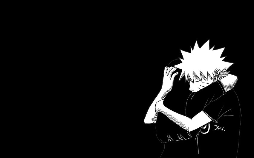 Naruto Black, Simple Black and White HD wallpaper