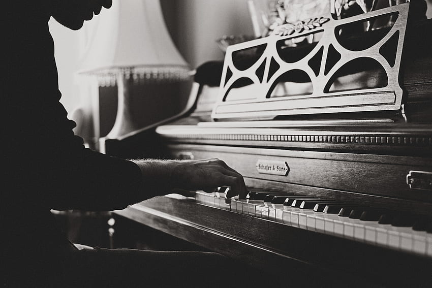 Piano, Music, Vintage, Hands, Bw, Chb HD wallpaper