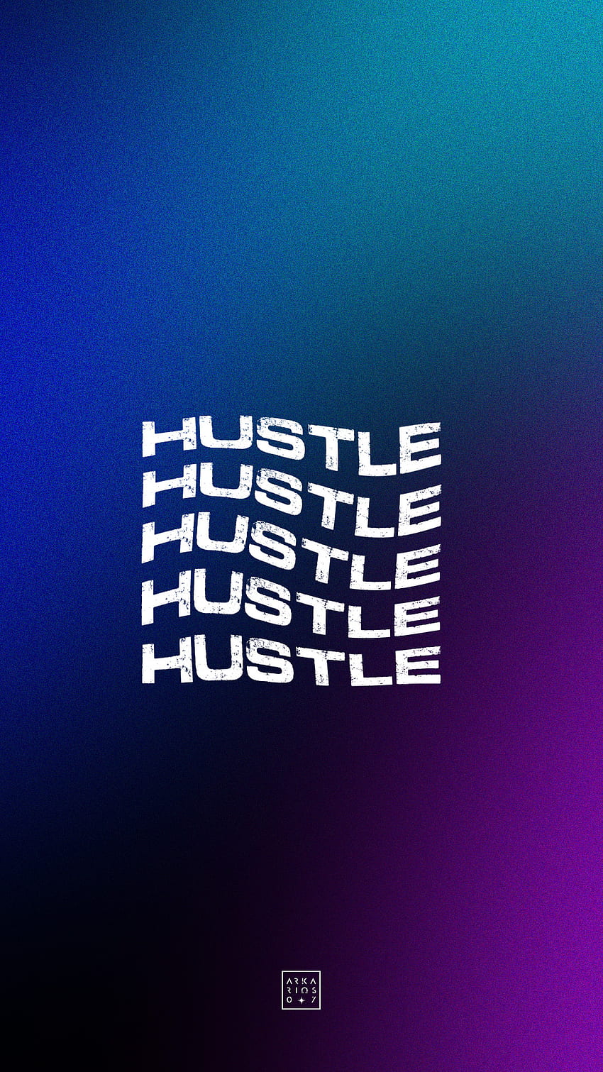 Hustle, aesthetic, typography, minimal, noisy gradient, quote, dark gradient, gradient, black, dark HD phone wallpaper