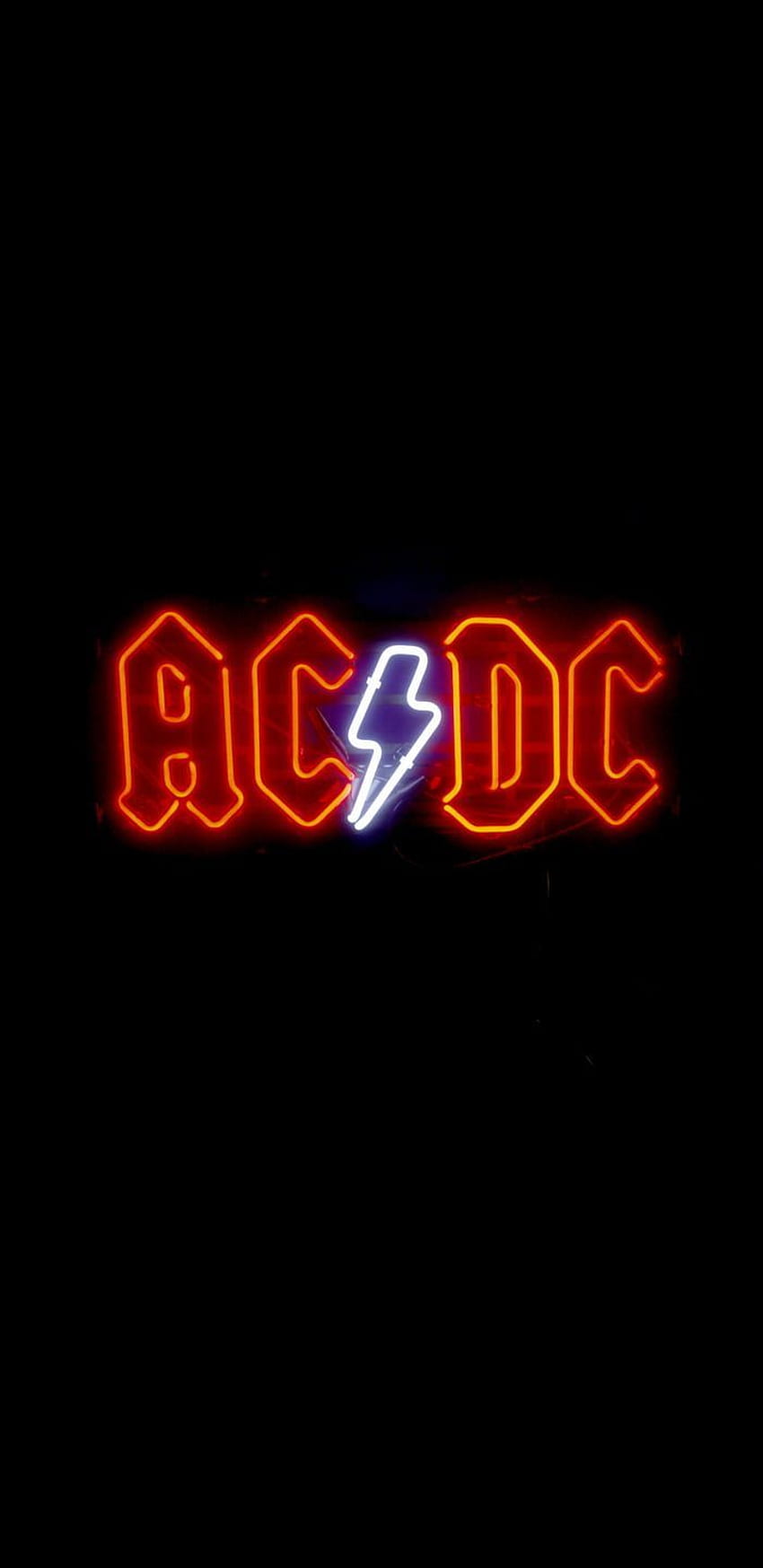 Neón CA CC. Band , Acdc , carteles de bandas de rock, logotipo de AC DC fondo de pantalla del teléfono