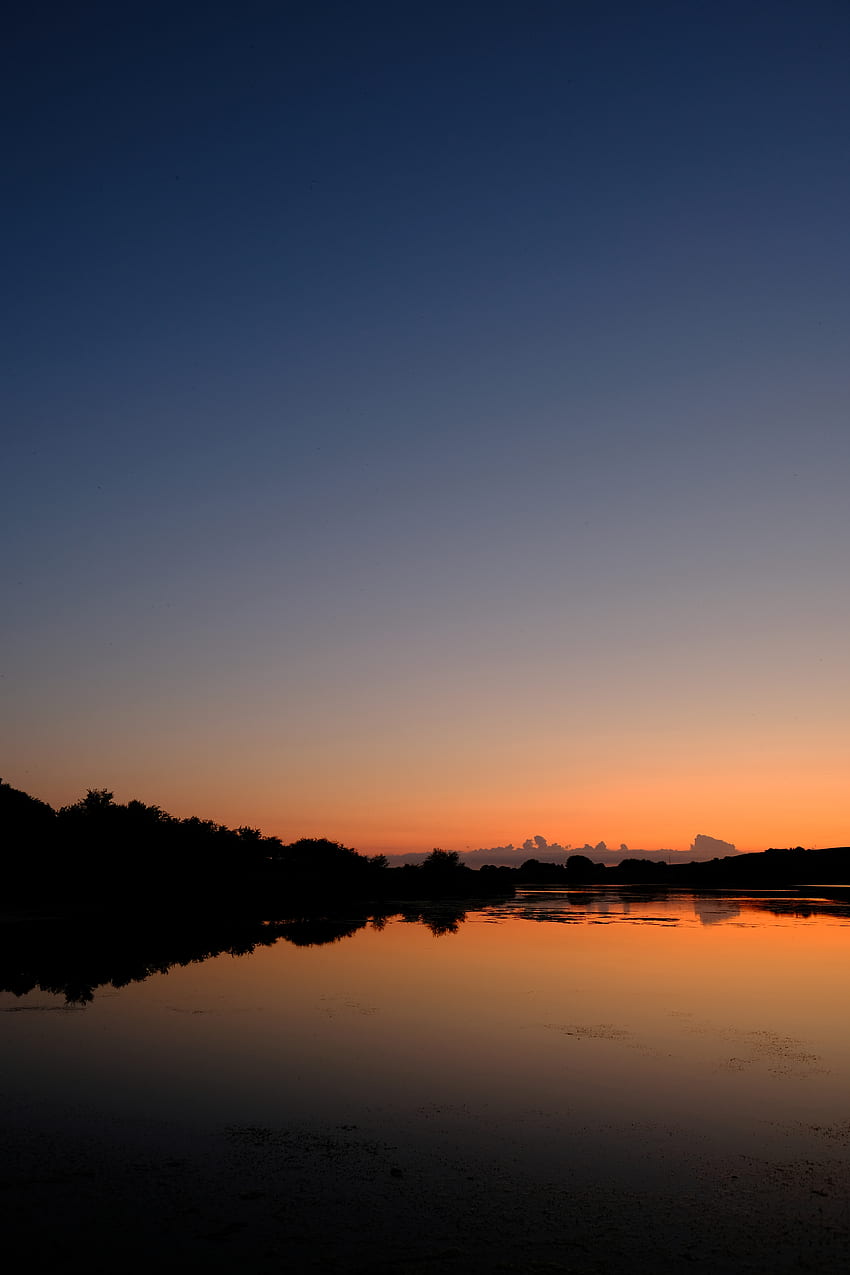 Landscape, Nature, Sunset, Twilight, Lake, Dark, Dusk HD phone wallpaper