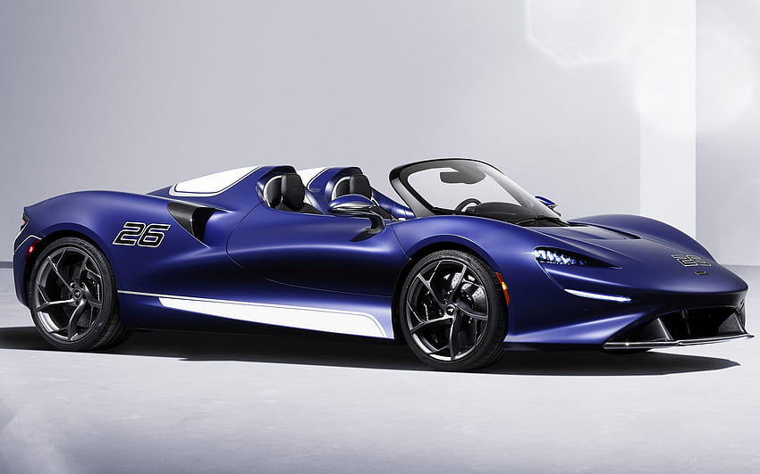 McLaren Elva, 2021, 외부, 전면 보기, 새로운 파란색 Elva, 슈퍼카, 영국 스포츠카, McLaren HD 월페이퍼