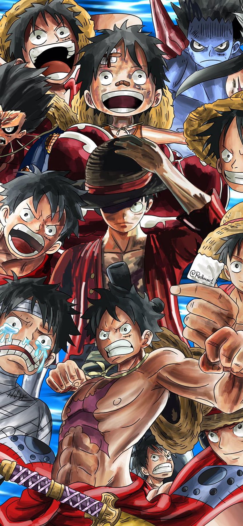 One Piece Manga Anime Version 3 Block Giant Wall Art Poster