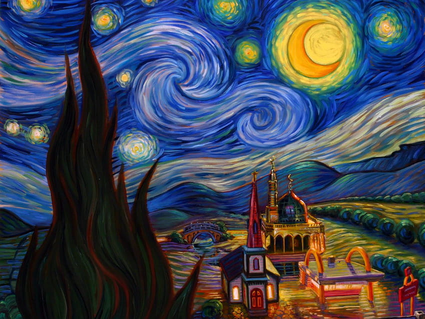 Sternennacht, Vincent van Gogh HD-Hintergrundbild