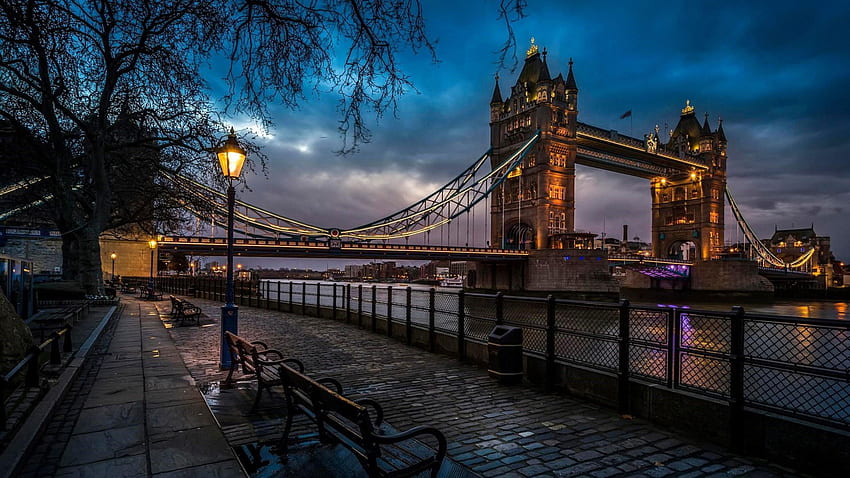 夜, ヨーロッパ, タワー ブリッジ, ロンドン, 照明 • あなたのために, ビクトリア朝のロンドン 高画質の壁紙