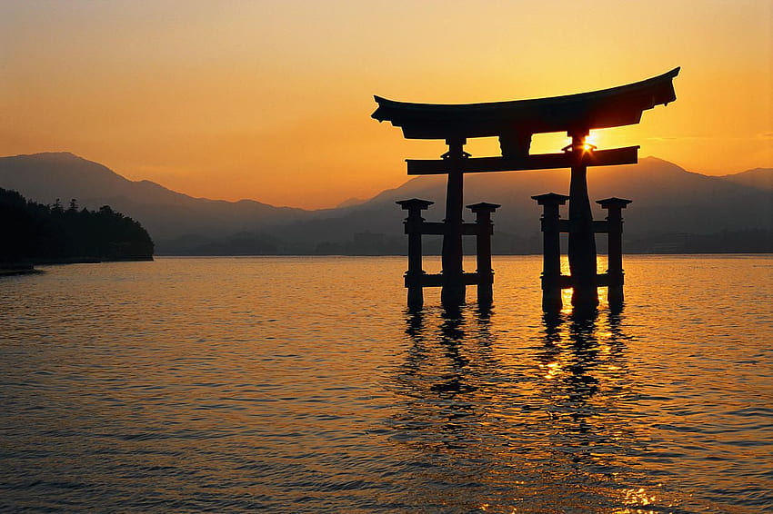 Itsukushima Shrine ., Japanese Shrine HD wallpaper