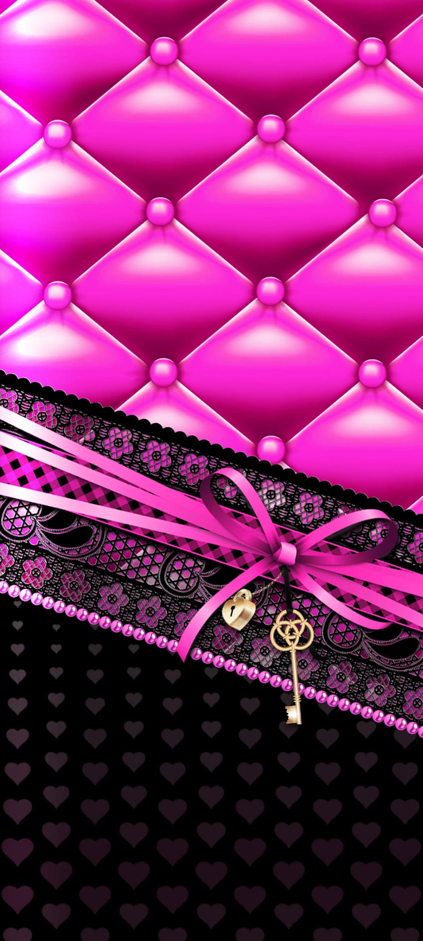 Pink Leather, diamond, light HD phone wallpaper