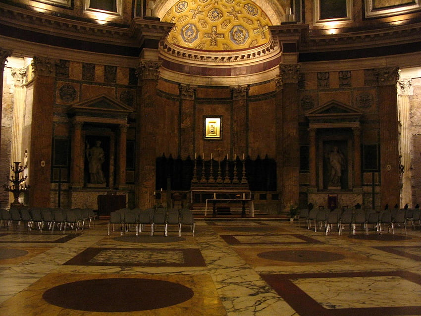 Wnętrze Panteon Rzym, panteon, podłoga, marmur, dekoracje, wnętrze Tapeta HD