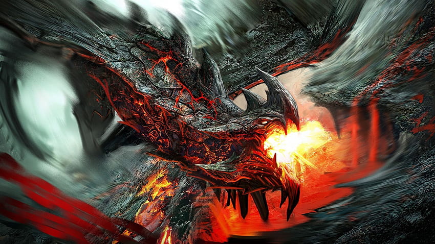 Dragon, Fire Breathing, Flame, Art Full HD wallpaper