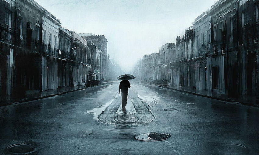 Depresja smutny nastrój smutek ciemni ludzie kochają deszcz. . 805934, Para W Deszczu Tapeta HD